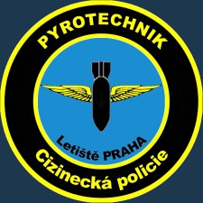 Nášivka policejních pyrotechniků Inspektorátu cizinecké policie letiště Praha - Ruzyně